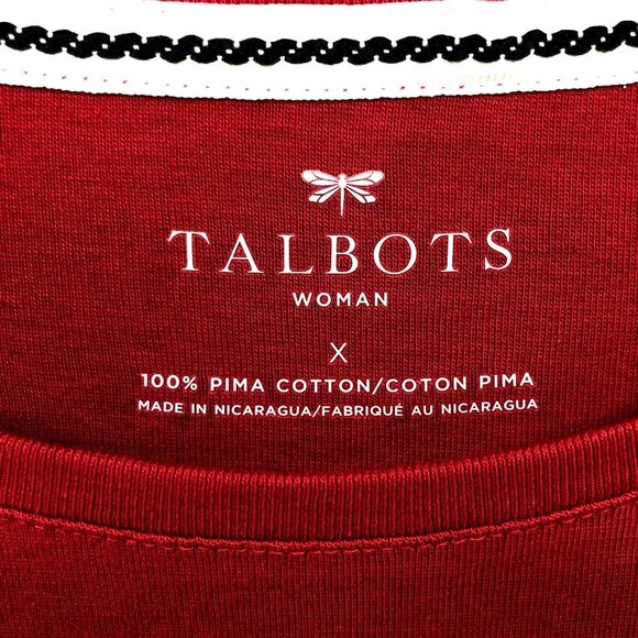 NWT Talbots Pima Cotton Long Sleeve Shirt Womens Plus Size X Red Crewneck - Picture 6 of 8